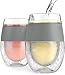Host Freeze - Lot de 2 verres réfrigérés isothermes à double paroi avec gel réfrigérant, verres à vin rouge et blanc, 25 cl, Gris