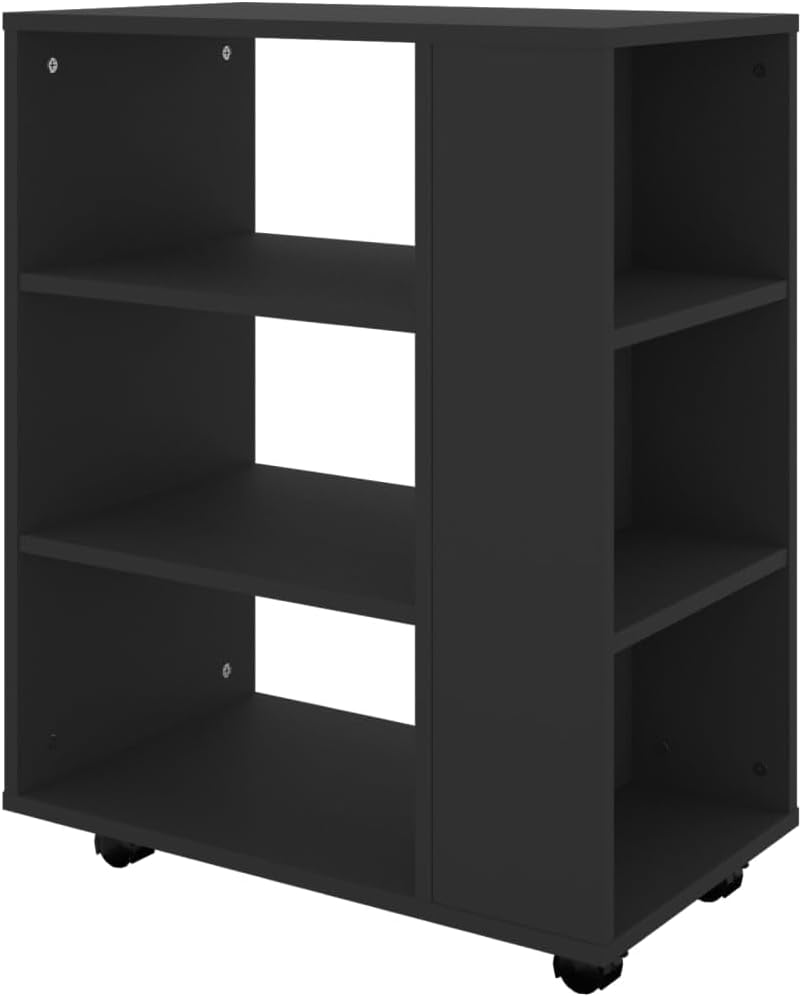 Three Shelf Rolling Cabinet with Lockable Wheels for Office Storage and Mobile Organization