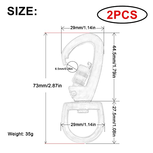 Haken mit Drehgelenk für Hundehalsband,2 Stück Drehbare Karabinerhaken mit Schraubverschluss,Robusten Wirbel Schnappkarabiner,Mehrzweck drehbare Karabiner für Hundeleine,Bergsteigen, Schlüsselbund