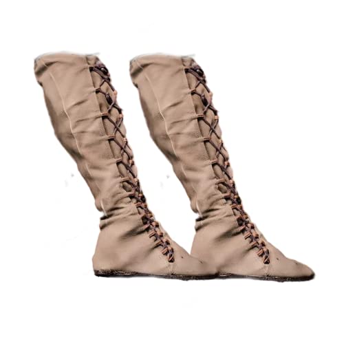 Medieval Legol Genuine Leather High Boots for LARP Fests Ancient Look Cospaly Designed with Artificial Aging Effect for Women Men (7.5) 1 Medieval Legol Genuine Leather High Boots for LARP Fests Ancient Look Cospaly Designed with Artificial Aging Effect for Women Men (7.5)