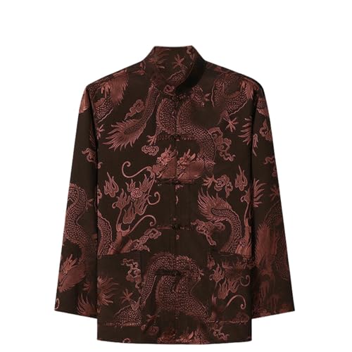 Chemise en soie glacée pour homme en style chinois chic et fluide
