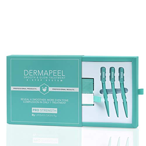 Urban Skin Rx Dermapeel Smooth & Glow Treatment Two-Step System | 12 Chemical Peel Pads + 3 Free Dermaplaning Tools Smooth and Exfoliate to Improve Skin Tone + Texture, Formulated with Glycolic Acid