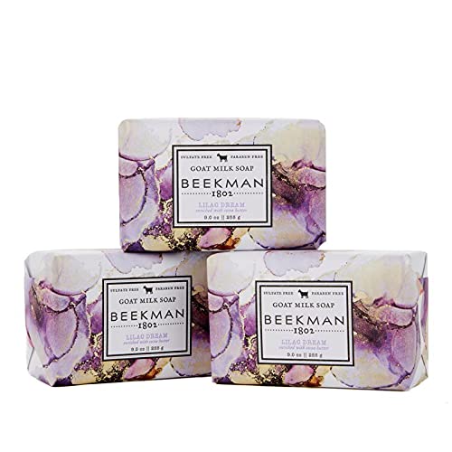 Beekman 1802 Lilac Dream Goat Milk Bar Soap 3-Piece Set