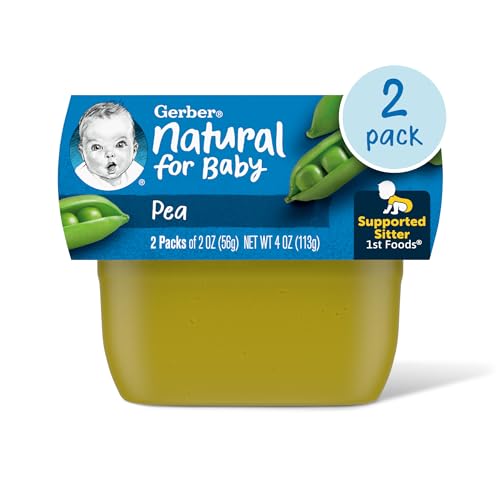 Gerber 1st Foods Baby Food, Pea Puree, Natural & Non-GMO, ...