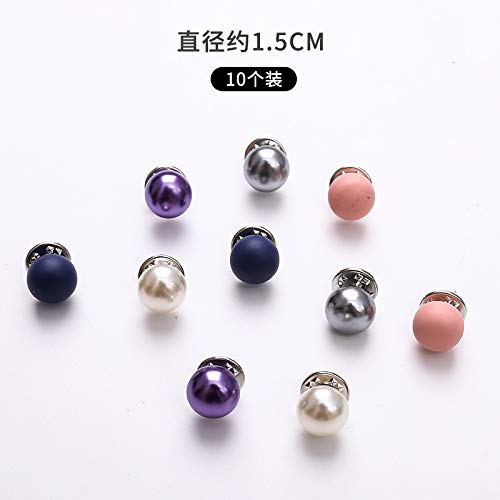 AAHHYY Broche de Perlas Hembra Simple alfiler Anti-iluminación Ropa Fija pequeña Fragancia Salvaje Linda Insignia Accesorios,T