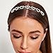 Urieo Silver Crystal Head Band Rhinestone Heart Headband Metal Hairband with Rhinestones Princess Wedding Bridal Headpieces for Women and Girls