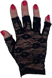 Cherry-on-Top Black Lace Gloves Halloween Fingerless 80S Madonna Goth Short Ladies Glove