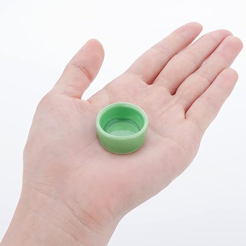 9 Pcs Small Spider Water Bowl Tarantula Ceramic Mini Dish for Tarantula Spider Millipede Tiny Bugs Terrarium Breeding Feeders (Green)