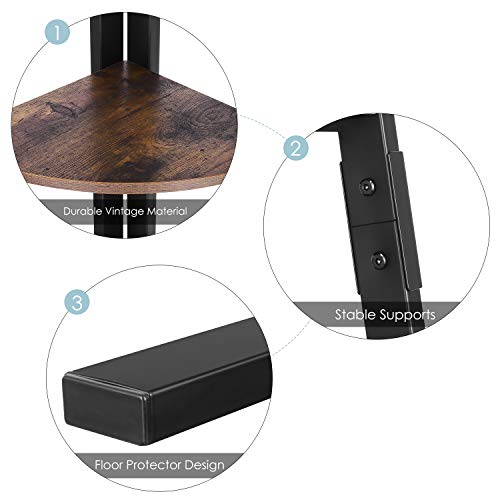 image for Homfa Industrial Corner Ladder Shelf, 5 Tier Bookcase A-Shaped Utility