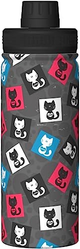 おもしろ ねこ 猫柄 可愛い かわいい(2) アニメ 水筒 真空断熱 保温 保冷 スポーツボトル 人気 ステンレスボトル スポーツ飲料対応 漏れない 直飲み530ml 男の子 女の子 おしゃれ 大人 子供 グッズ キャラクター 雑貨 zj122