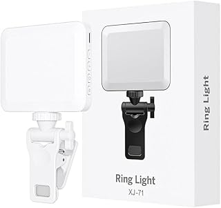 XINBAOHONG Rechargeable Selfie Light, Clip Fill Light for Phone Laptop Tablet Portable Light for Video Conference Live Streaming Zoom Call Makeup Picture (White)