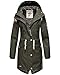 Produktbild Navahoo Damen Übergangsjacke Regenmantel wasserdicht lang mit Kapuze Tropical Stormoo Oliv Gr. M