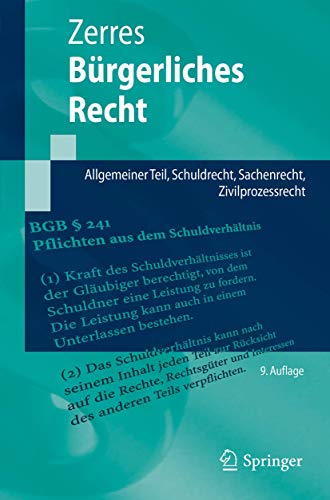 Burgerliches Recht: Allgemeiner Teil, Schuldrecht, Sachenrecht, Zivilprozessrecht (Springer-Lehrbuch) (German Edition)