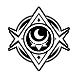 une icône de style glyphe du symbole de l'âme de la nuit Stickers muraux en vinyle 42x43.7cm Plusieurs tailles disponibles Noir