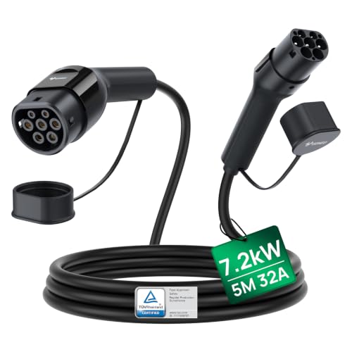 GONEO Type 2 Câble de Recharge 7,2kW 5M 32A 230V, Mode 3 Monophasé