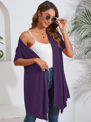 Image of Women's Lightweight Open Front Cardigans Casual Soft Drape Spring Summer Fall Cardigan S-3XL
