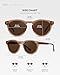 Round Polarized Sunglasses for Women - Retro Classic UV400 Protection for Driving & Everyday Wear (Light Crystal Brown/Brown Lens)