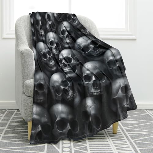 Jekeno Gothic Skull Blanket Spooky Halloween Decor Gifts 50"x 60"