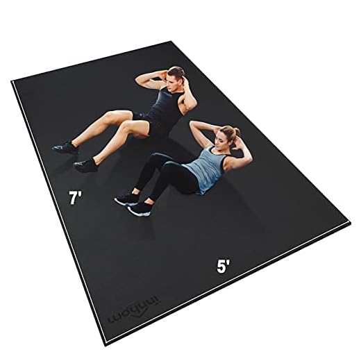 Large Exercise Mat 7'x5'x7mm innhom Workout Mat Gym Flooring for Home Gym Mats Exercise Mats for Home Workout Thick Floor Mat for Fitness Jump Rope Cardio Stretch Plyo Treadmill MMA