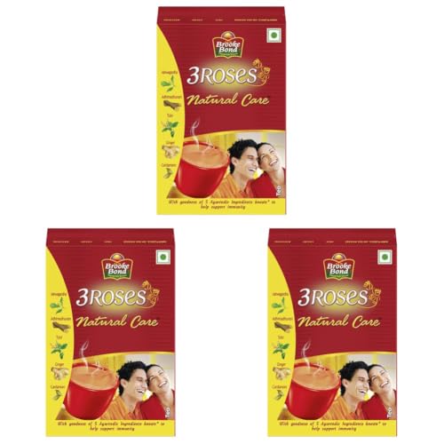 Image of Brooke Bond 3 Roses Natural Care Tea, With 5 Ayurvedic Ingredients, 250 G (Pack of 3)
