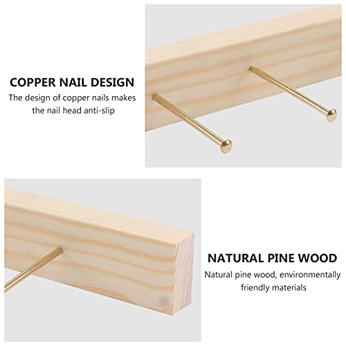 Lurrose Sieraden Organisator Wandmontage Houten Sieraden Houder Armband Staaf Met 7 Haken Voor Holding Oorbellen… - Image 5