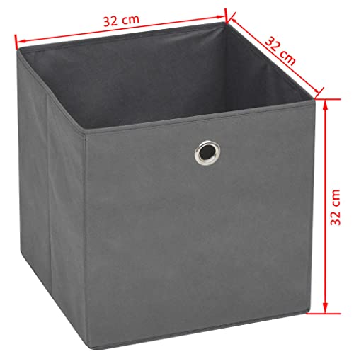VRAXO Storage Boxes 4 pcs Non-woven Fabric 12.6\"x12.6\"x12.6\" Gray,Household Storage Caddies-4.84lbs
