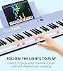 Best Electric Pianos for Beginners: Top 5 Review and Buyer's Guide 8 The ONE Smart Keyboard COLOR 61 Lighted Keys Piano Keyboard, Electric Piano for Beginners with 256 Tones, 64 Polyphony, Built-in LED Lights & Apps, Supports USB MIDI/Headphones (Purple) #1