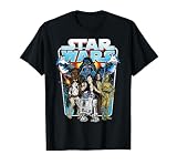 Star Wars Classic Comic Art Group Shot Darth Vader T-Shirt, Men, Black