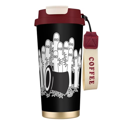 タンブラー コーヒー ニョロニョロ柄 水筒 ステンレス ボトル 魔法瓶 オフィス マグカップ カフェマグ 車用 マグボトル 真空断熱 保温 保冷 ふた付き 直飲み 広口 漏れない 二重構造 持ち運び 500ml