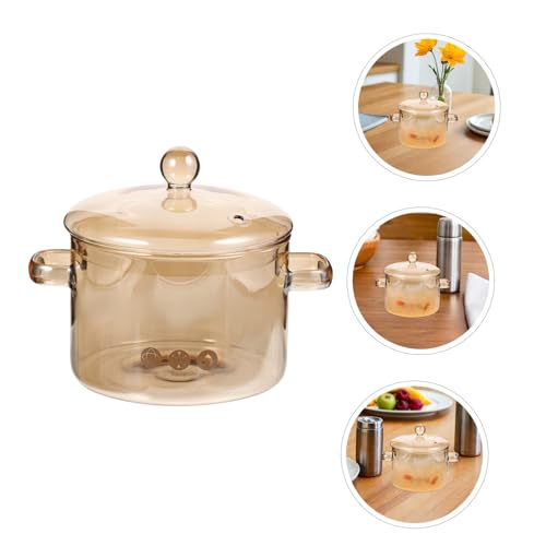 Marmite en verre borosilicate transparent avec couvercle Amosfun - 8