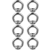 POPETPOP 8 Stück M10 Edelstahl Ringmuttern Ösenmuttern für Hebevorrichtungen Rostfrei Hohe Tragfähigkeit Einfache Montage Industrie Handwerk Aufhängen von Dekorationen und Kabelbefestigung