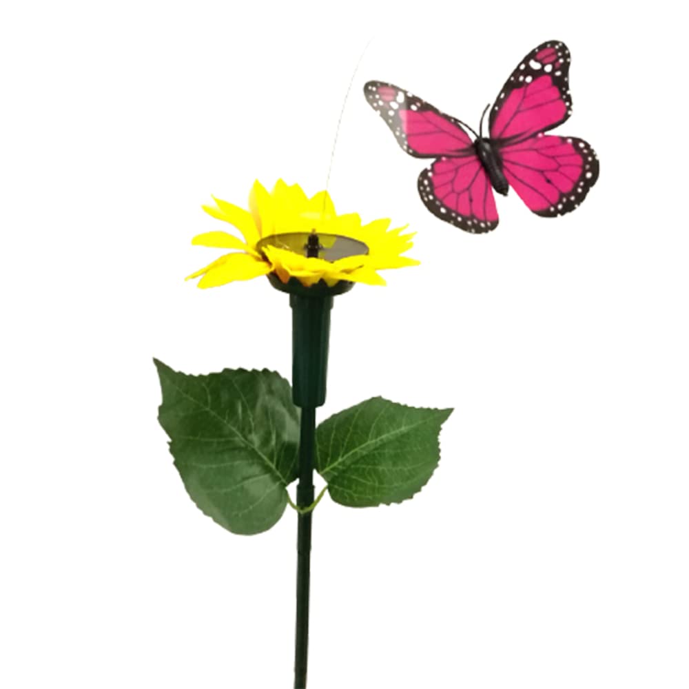 Reuvv Solar Powered Dancing Fluttering Butterflies Garden Plants Flowers Stake For Your Potted Plant Yard Garden Durable and Practical