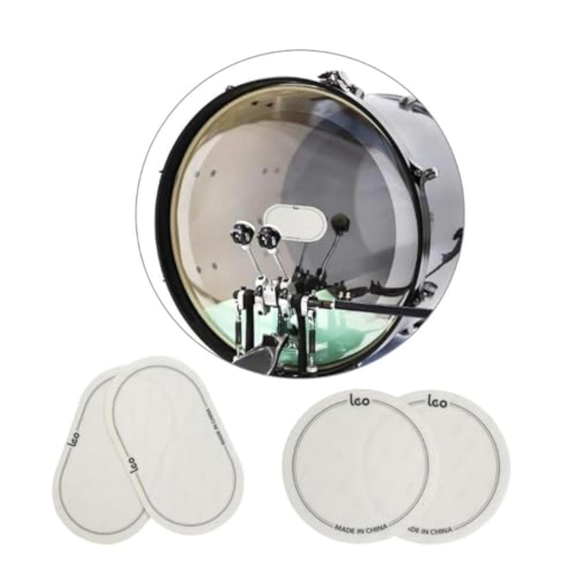 Impactproof Drum Head Patches for Bass Drum
