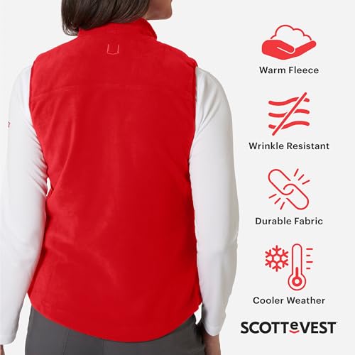SCOTTeVEST Fireside Fleece Vest for Women - 15 Hidden Pockets - Warm Wrinkle Resistant for Travel & More3