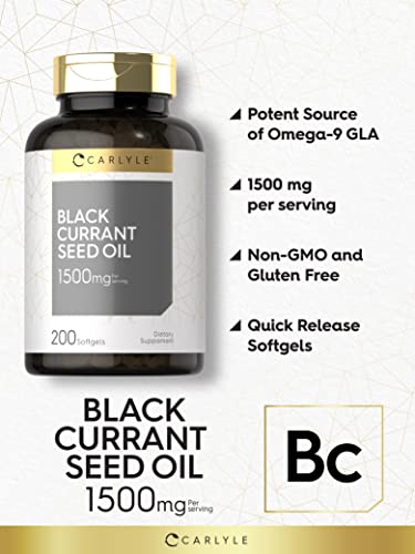 Carlyle Black Currant Oil Softgels | 1500Mg | 200 Count | Non-Gmo And Gluten Free Formula | Black Currant Seed Oil #TOP2