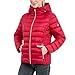 Michael Kors Womens Hooded Packable Puffer Jacket, Red, XL