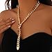 Salircon Chunky Choker Necklaces 23In Gold Cuban Link Chain for Women Slip Chain Choker Toggle Necklaces Thick Belt Chain (23in, Gold)