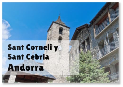 Sant Corneli Y Sant Cebria at Ordino, Andorra Design 1, Fridge Magnet
