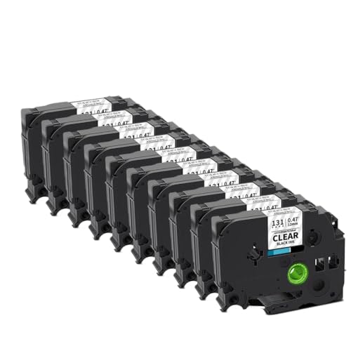 10pk TZE-231݊̂郉xe[v12mmTZE131 TZE631x[J[Ƃ̃~l[ge[v[N(Black on Clear)