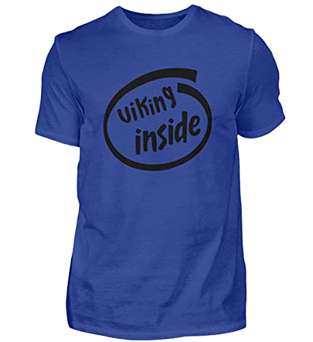 T-shirt haut de gamme pour homme Viking Inside bleu taille Large réveillez votre force