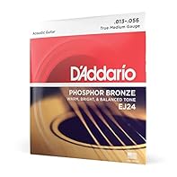 CORROSION-RESISTANT, PRECISION WOUND: D’Addario Phosphor Bronze acoustic guitar strings are precision wound with phosphor bronze wrap wire, over a hexagonal high-carbon steel core. WARM, BALANCED TONE: Phosphor Bronze wrap wire provides tried-and-tru...