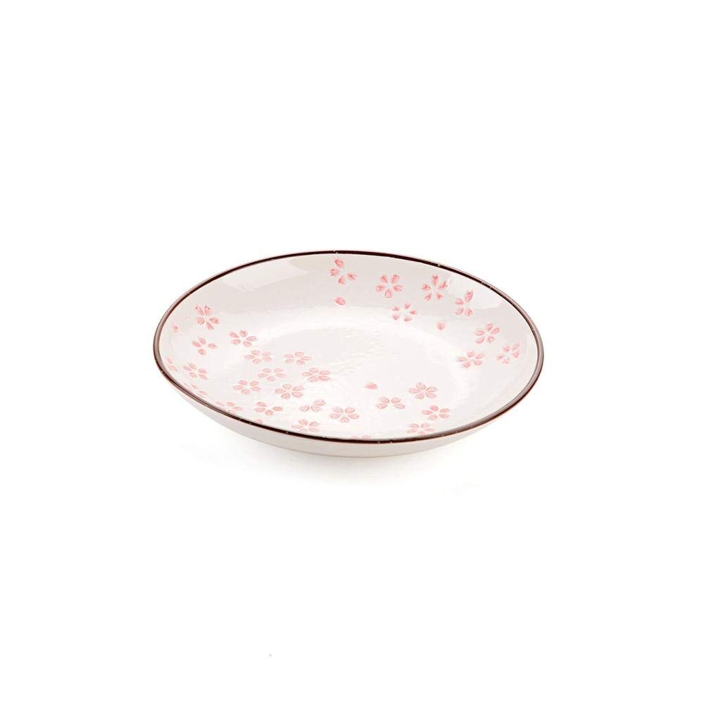 Assiette en céramique pour dessert gâteau steak sushi motif Sakura 20cm