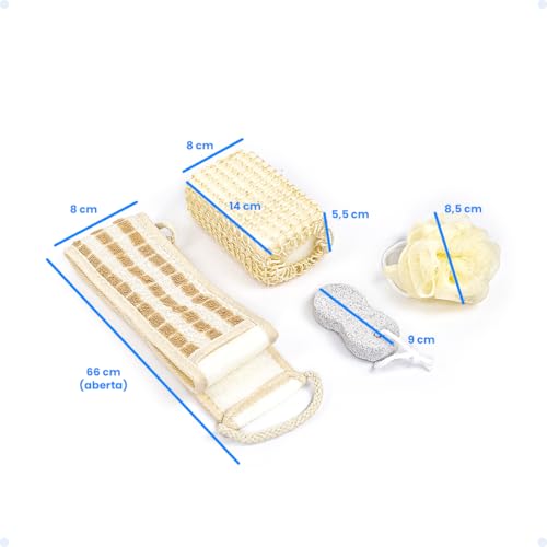 Kit Banho Spa Esponja Relaxante Adulto Super Macia Bucha De Sabonete Líquido E Costas Esfoliante Ped