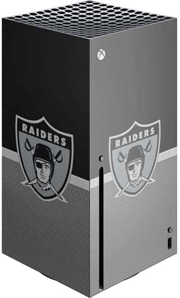 Skinit Decal Gaming Skin Compatible with Xbox Series X Console - Officially Licensed NFL Las Vegas Raiders Black & White Design