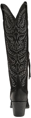 ARIAT ARIAT Women's Laramie StretchFit Western Boot - Distressed Black Suede, 8.5 Narrow