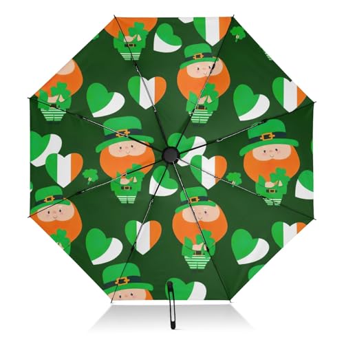 Parapluie coupe-vent compact GAIREG vert trèfle pour affronter la tempête