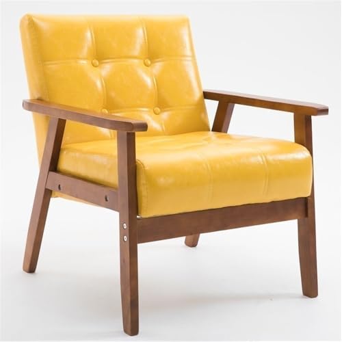 Sillón Plegable Falso Cuero Amarillo miniatura 1