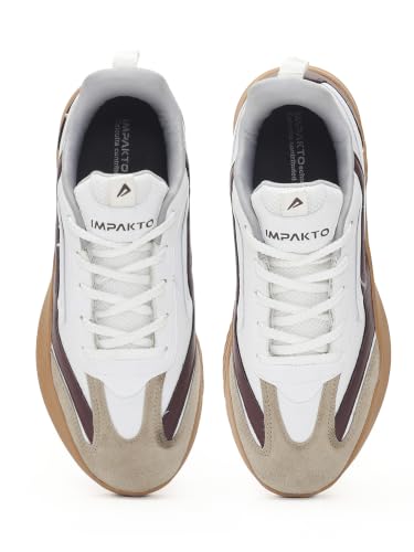 Image of Impakto para X Court Men's Sneakers | Lightweight & Cushioned Insole | Lace-Up Shoes for Casual Outings,Walking & Gym | Anti-Skid Rubber Sole for Non-Marking Activity