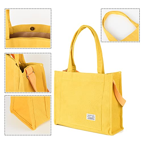 Image of Valleycomfy Corduroy Tote Bag for Women Travel Crossbody Bag Purse Women Shoulder Bags Work Handbags Everyday Hobo Bag