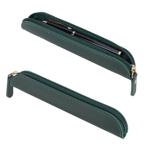 nbeads 2 fundas de cuero con cremallera para bolígrafo, funda